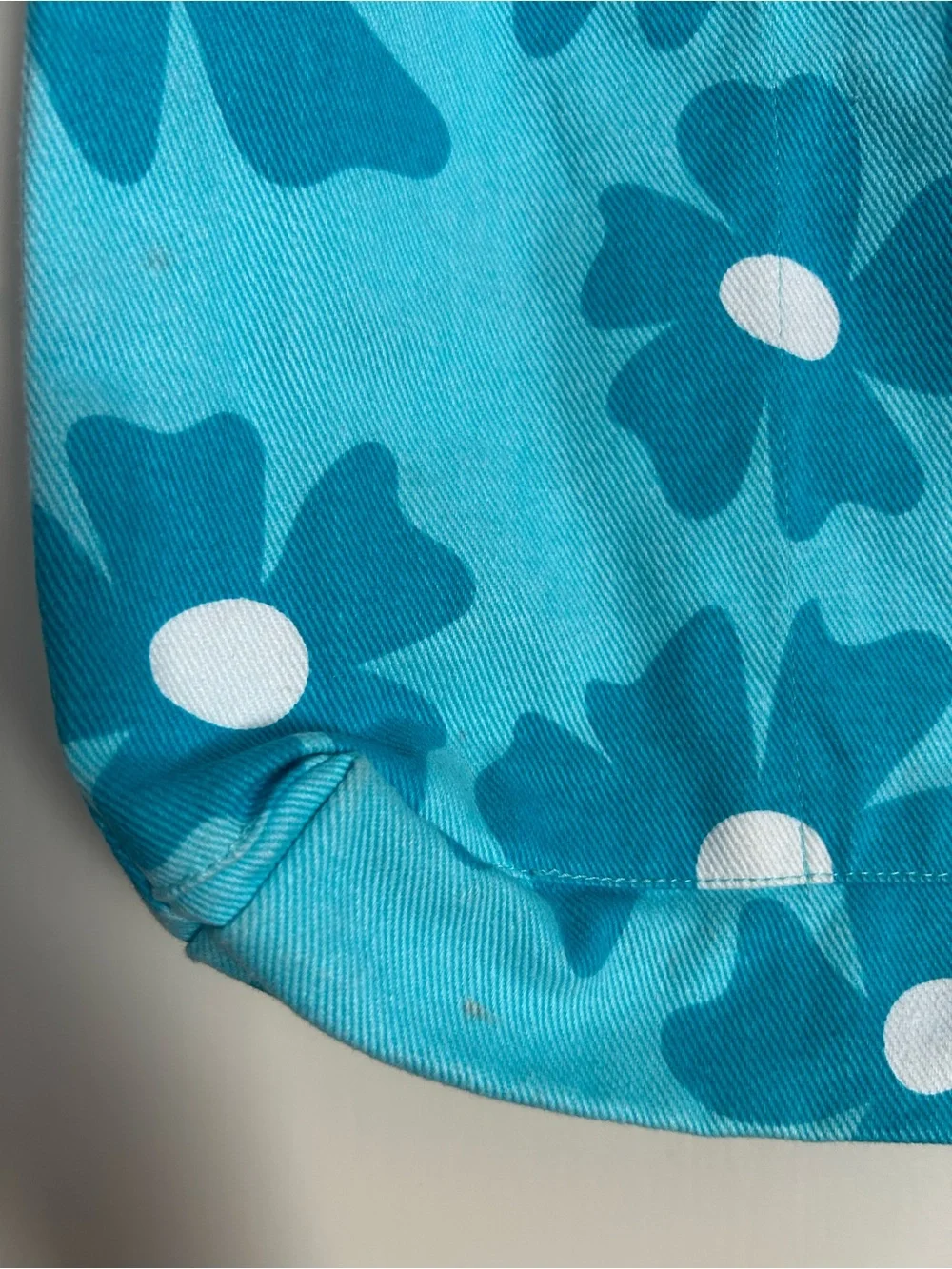 Big Bud Press Mini Tote, Turquoise With Flowers. - Picture 10 of 10